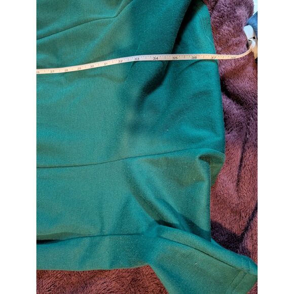 Chic Teal Retro Fit + Flare Midi Dress Keyhole Modest Elegant Comfortable Size L - Picture 6 of 10